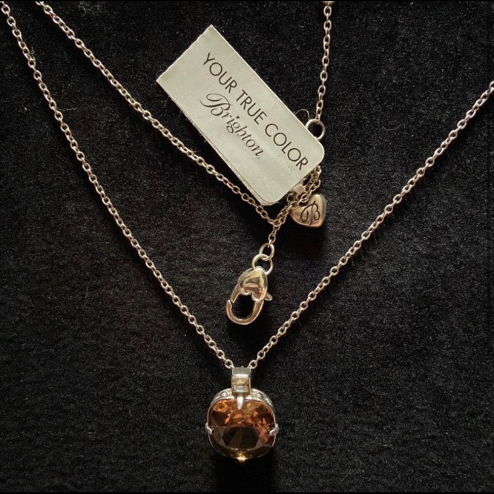 Brighton orange single stone necklace